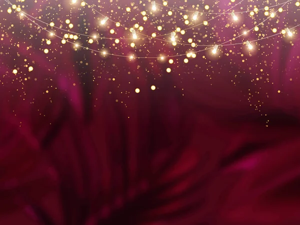 紫红色的热带森林叶面矢量背景 黑棕榈叶婚宴请柬 异国情调的树卡纹理主演的天空艺术 酒保存日期 雅致的户外派对样板花环 — 图库矢量图片