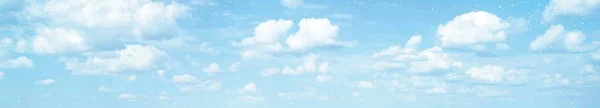 Cielo Angelico Nuvole Vettore Disegno Sfondo Sfondo Fiabesco Invernale Vista — Vettoriale Stock