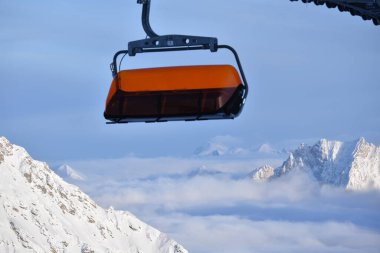 ski lift  on the zugspitze. top of germany