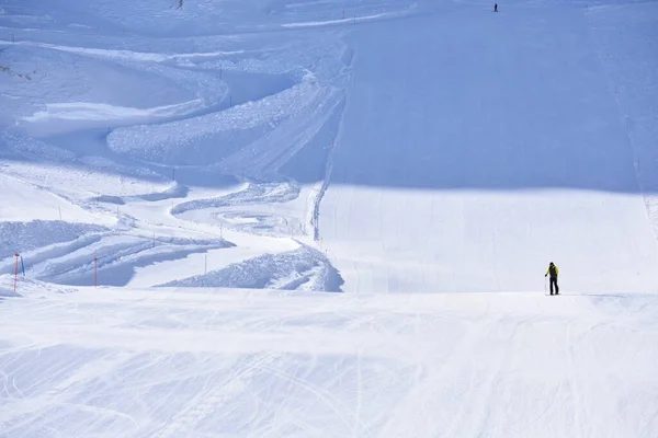 winter ski slope on the zugspitze. top of germany