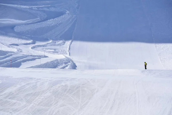 winter ski slope on the zugspitze. top of germany