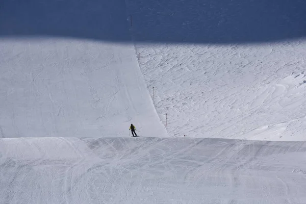 winter ski slope on the zugspitze. top of germany