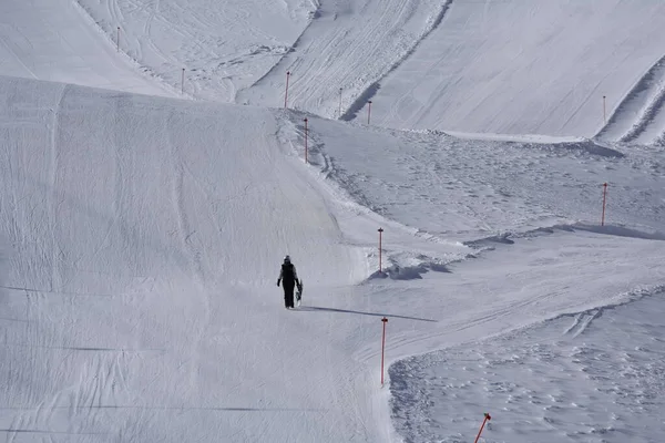winter ski slope on the zugspitze. top of germany