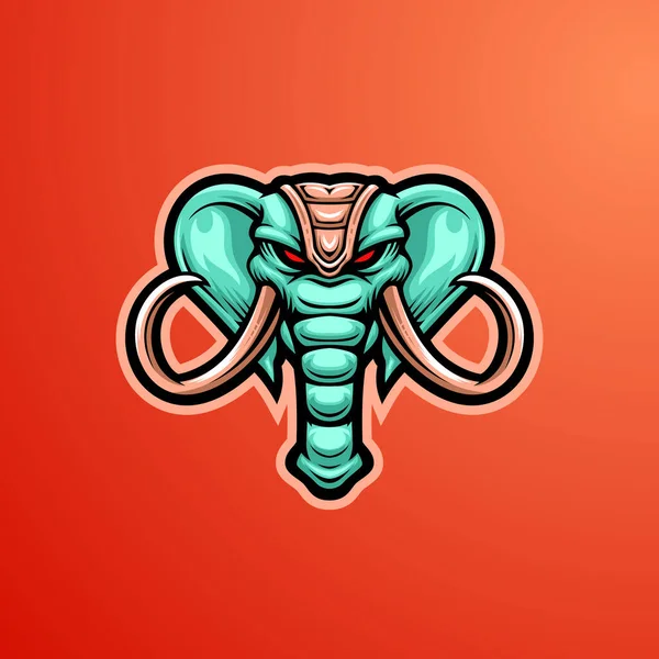 Elephant Esport Gaming Mascotte Logo Design Vector Met Moderne Illustratie — Stockvector