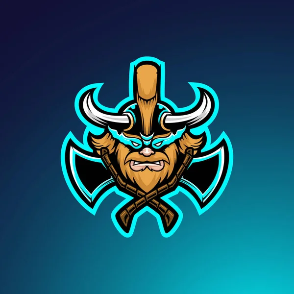 Rozzlobený Trpaslík Herní Esport Emblém Maskot Logo Barbar Vousy Vektorovou — Stockový vektor