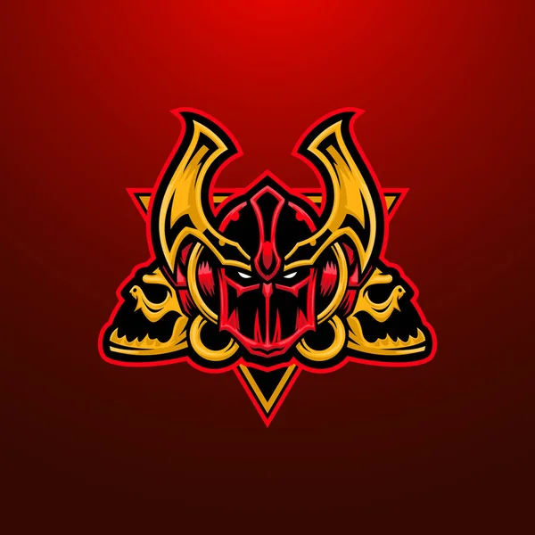 Caballero Juego Esport Mascota Emblema Logotipo Armored Oscuro Caballero Vector — Vector de stock
