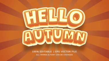 Sonbahar düzenlenebilir 3d vektör metin etkisi. Düzenlenebilir illüstratör metin biçimi.
