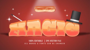Sihirbaz 3d Metin Biçimi Efekti. Düzenlenebilir illüstratör metin biçimi.