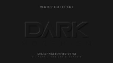 Dark Neo Morfizm 3d Metin Biçimi Efekti. Düzenlenebilir illüstratör metin biçimi.