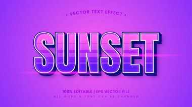 Sunset Retro 3d Düzenlenebilir Metin Efekti