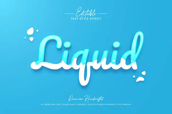Liquid Milky Style Effect Upravitelný Styl Textu Ilustrátoru — Stockový vektor