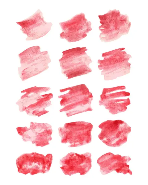 Soyut kırmızı suluboya leke koleksiyonu.