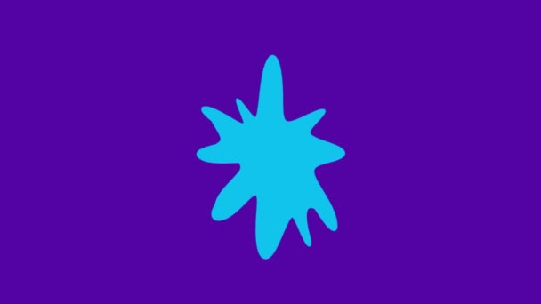 Mouvement Fluide Bleu Transition Graphique Sur Fond Violet — Video