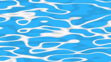 Çizgi film animasyon tarzında mavi okyanus suyu dalgalarının üst görüntüsü