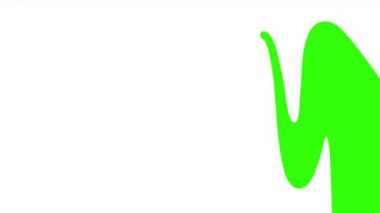 Yeşil ekranda soyut beyaz sıvı animasyonu. Kusursuz el çizimi sıvı geçiş animasyonu.