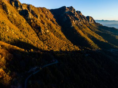 Puigsacalm Tepesi 'nde sonbahar manzarası, La Garrotxa, İspanya.