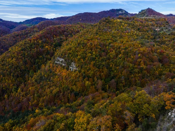 西班牙La Garrotxa Puigsacalm山顶的秋季风景 — 图库照片