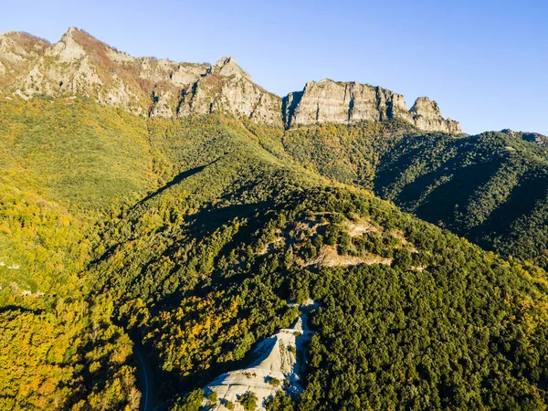 stock image Autumn landscape in Puigsacalm Peak, La Garrotxa, Spain.