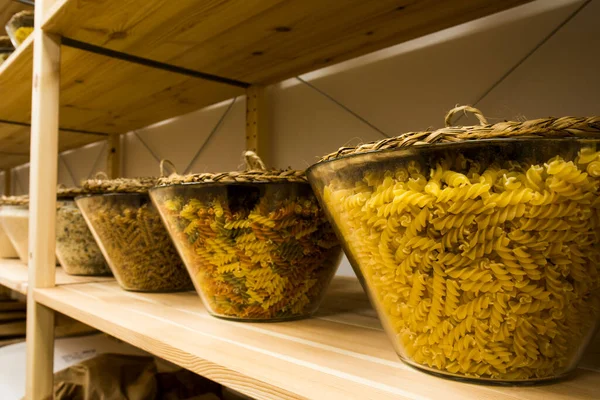Self service bulk organic food. Eco-friendly zero waste shop. Small local business. Pasta, macaroni and noodles.