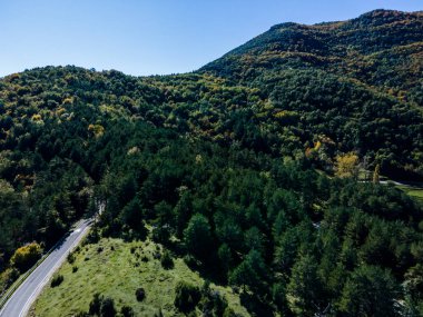La Garrotxa, Girona, Kuzey İspanya 'da sonbahar manzarası.