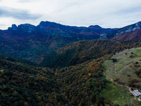 Осінній Пейзаж Puigsacalm Peak Garrotxa Spain — стокове фото