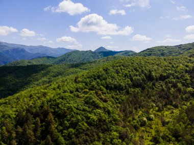 La Garrotxa, İspanya 'da bahar manzarası.