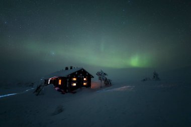 Northern lights in Pallas Yllastunturi National Park, Lapland, northern Finland
