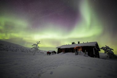 Northern lights in Pallas Yllastunturi National Park, Lapland, northern Finland