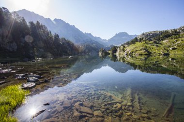 Summer landscape in Aiguestortes and Sant Maurici National Park, Pyrenees, Spain