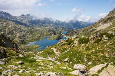 Summer landscape in Aiguestortes and Sant Maurici National Park, Pyrenees, Spain
