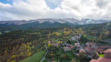 Time lapse scene of sunset in Cadi Moixero Nature Park, Spain 4K UHD