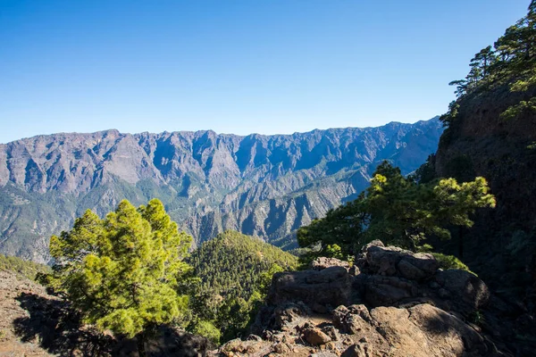 Landscaoe Bejenado Peak Caldera Taburiente Palma Ilhas Canárias Espanha — Fotografia de Stock