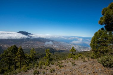 Bejenado Tepesi 'ndeki Landscaoe Caldera de Taburiente, La Palma, Kanarya Adaları, İspanya