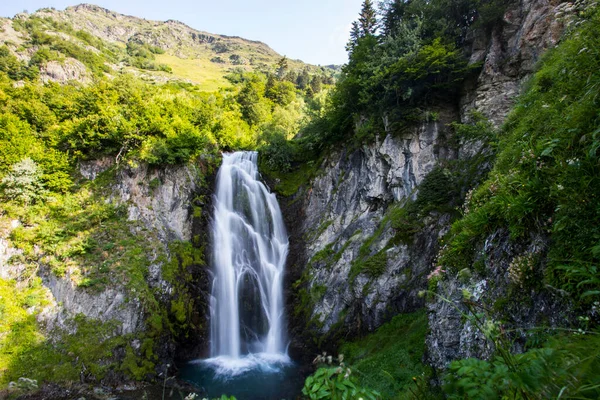 Estate Sauth Deth Pish Waterfall Val Aran Pirenei Spagna — Foto Stock