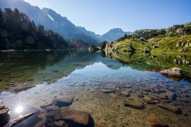 Summer landscape in Aiguestortes and Sant Maurici National Park, Pyrenees, Spain