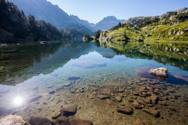 Summer landscape in Aiguestortes and Sant Maurici National Park, Pyrenees, Spain