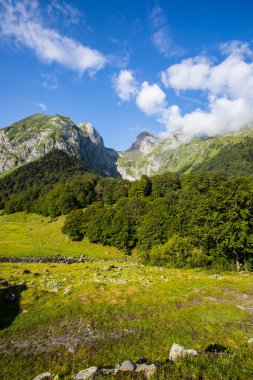 Summer in Uelhs Deth Joeu waterfall, Val D Aran, Pyrenees, Spain