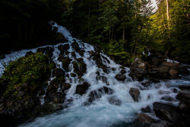 Summer in Uelhs Deth Joeu waterfall, Val D Aran, Pyrenees, Spain