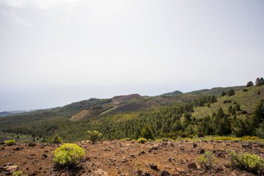 Birigoyo tepesinin manzarası, La Palma Adası, Kanarya Adaları, İspanya.