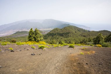 Birigoyo tepesinin manzarası, La Palma Adası, Kanarya Adaları, İspanya.