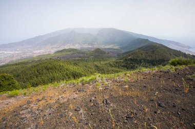 Birigoyo tepesinin manzarası, La Palma Adası, Kanarya Adaları, İspanya.