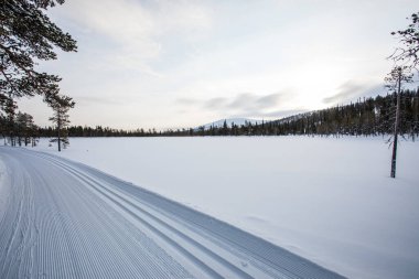 Winter landscape in Pallas Yllastunturi National Park, Lapland, northern Finland.