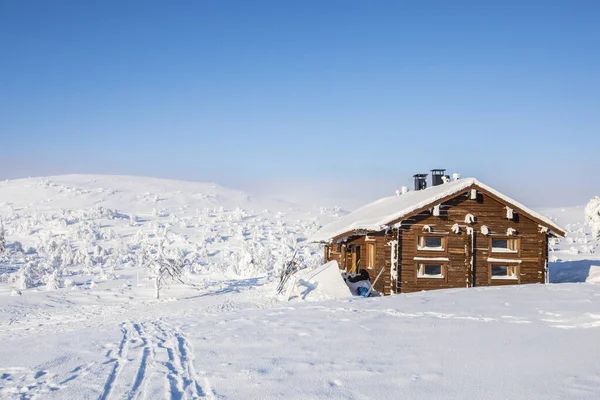 Ski Expedition Pallas Yllastunturi National Park Lapland Northern Finland — Foto de Stock