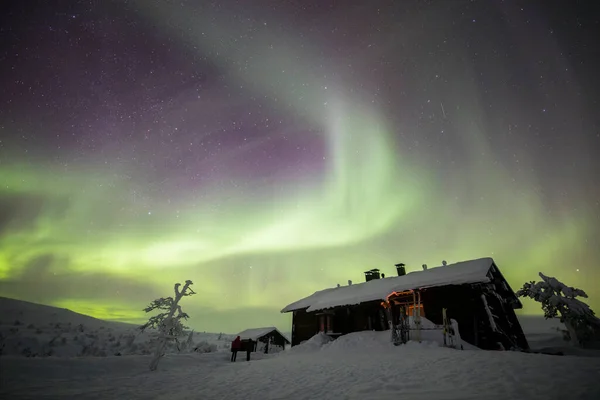 Northern Lights Pallas Yllastunturi National Park Lapland Northern Finland — Stock Fotó