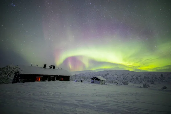 Northern Lights Pallas Yllastunturi National Park Lapland Northern Finland — Fotografia de Stock