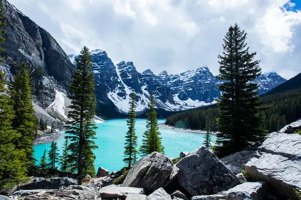 Summer Landscape Moraine Lake Banff National Park Canada — 图库照片
