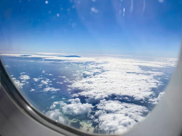 Flygning Vinge Fly Som Flyr Skyene Havet Palma Kanariøyene Spania – stockfoto