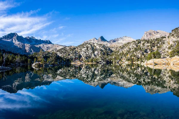 stock image Autumn landscape, Aiguestortes and Sant Maurici National Park, Pyrenees, Spain