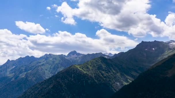 Time Lapse Scene Summer Clouds Superbagneres Pyrenees France — Stock Video