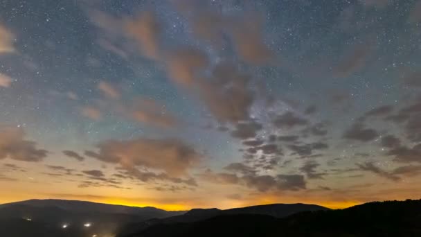 Milky Way Seu Urgell Pireneusok Spanyolország — Stock videók
